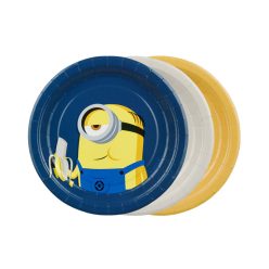 Minion mintás papírtányérok, 18 cm, vegyes csomag (6 db)