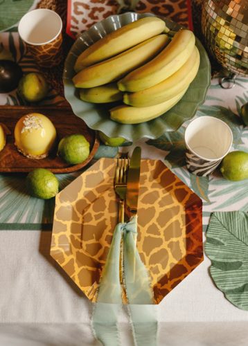 Safari mintás papírtányérok, 23 cm, 6 darabos készlet