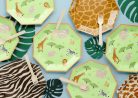 Safari mintás papírtányérok, 23 cm, 6 darabos készlet