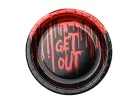 Papírtányér "Get Out", 18 cm, fekete-piros (6 db/csomag)