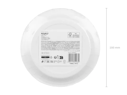 Papírtányér "Get Out", 18 cm, fekete-piros (6 db/csomag)