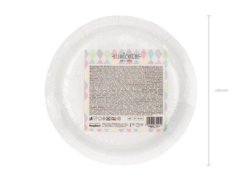 Tányérok Unicorn - Stars, 18 cm (1 pkt / 6 db.)