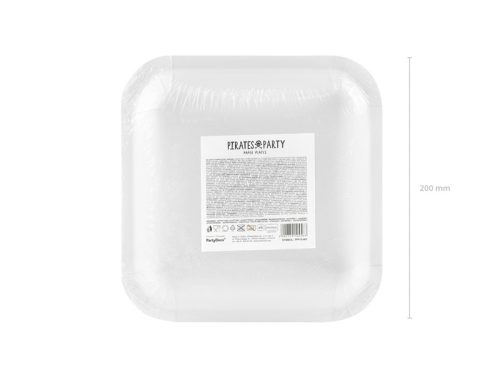 Tányérok Pirates Party, piros, 20x20cm (1 db / 6 db.)