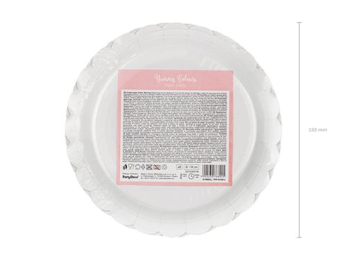Tányérok, világos rózsaszín, 18cm (1 db / 6 db.)