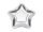 Papírtányérok csillag, ezüst, 23cm (1 db / 6 db.)