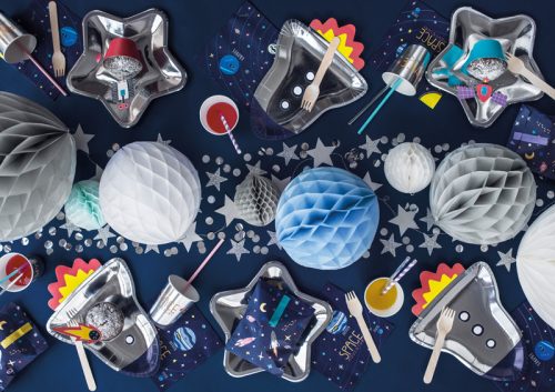 Papírtányérok csillag, ezüst, 23cm (1 db / 6 db.)