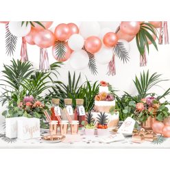   Kerek papírtányérok, rózsaszín arany, 18cm (1 pkt / 6 db.)