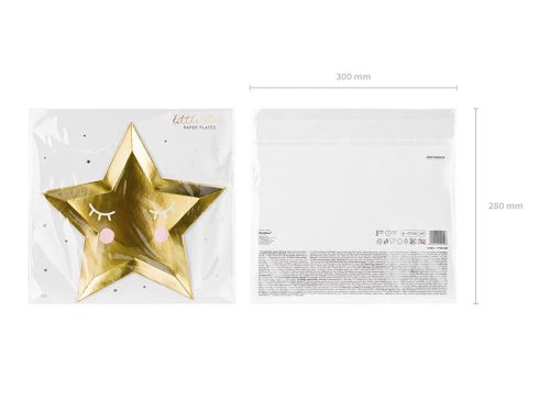 Tányérok Little Star - Star, arany, 27cm (1 db / 6 db.)