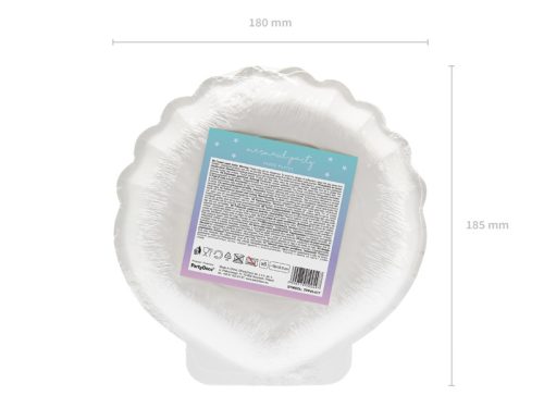 Tányérok Mermaid - Seashell, irizáló, 18,5 cm (1 db / 6 db.)