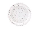Pöttyös tányérok, fehér, 18cm (1 db / 6 db.)