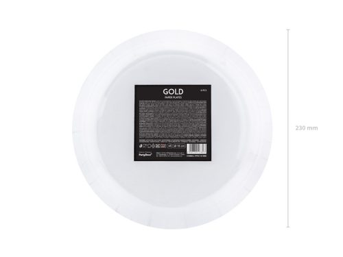 Tányérok, arany, 23cm (1 pkt / 6 db.)