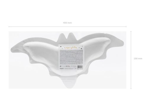 Papírtányérok Denevér, arany, 37,5x18,5 cm (1 db / 6 db)