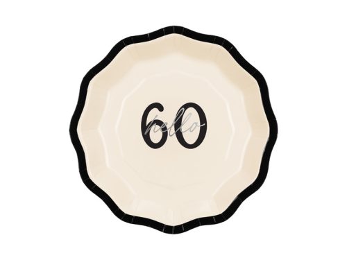 Papírtányérok ''Hello 60'', mix, 18 cm (1 db / 6 db.)