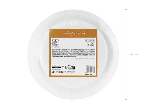 Papírtányérok Építőipari járművek, mix, 18x18 cm (1 pkt / 6 db.)