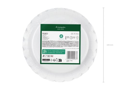 Papírtányérok Dinosaurs, 18x18 cm, mix (1 pkt / 6 db.)