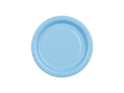 Világoskék papírtányér, 18 cm, 6 darabos csomag