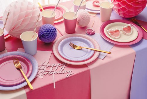 Levendula színű papírtányér, 18 cm, 6 darabos csomag