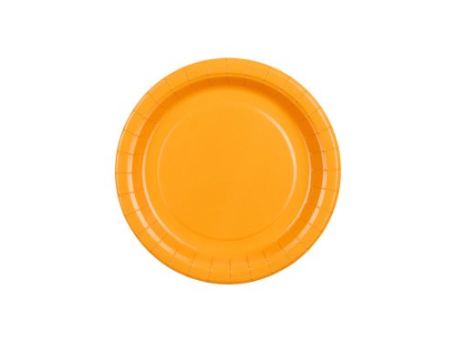 Papír tányérok világos narancssárga színben, 18 cm, 6 db