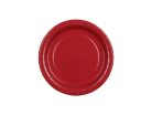 Sötétvörös papírtányérok 18 cm, 6 db-os csomag