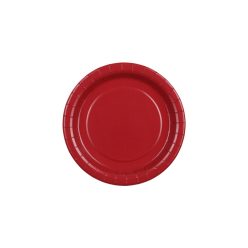 Sötétvörös papírtányérok 18 cm, 6 db-os csomag
