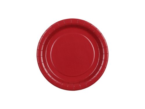 Sötétvörös papírtányérok 18 cm, 6 db-os csomag