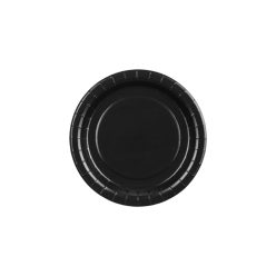 Fekete papír tányérok, 18 cm átmérő, 6 darabos csomag