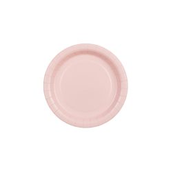 Világos rózsaszín papírtányér, 18 cm, 6 db-os csomag
