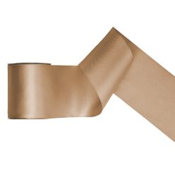 Szatén szalag, világos arany, 100mm/25m