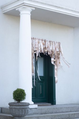 Szatén szalag, barack, 100mm/25m