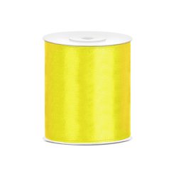 Satin Ribbon, yellow, 100mm/25m