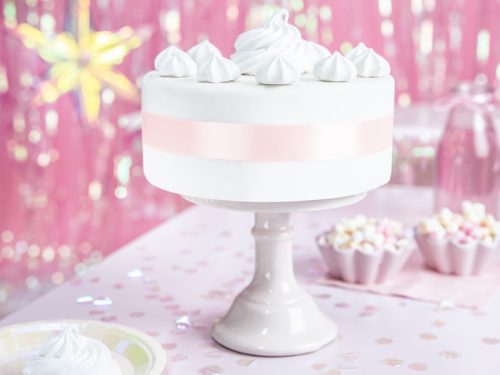 Szaténszalag, világos púderrózsaszín, 25mm/25m (1 db / 25 lm)