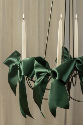 Szatén szalag, üveg zöld, 50mm/25m