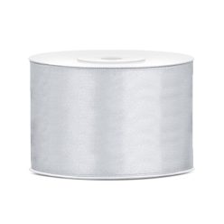 Satin Ribbon, silver, 50mm/25m