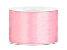 Szaténszalag, világos rózsaszín, 50mm/25m (1 db / 25 lm)
