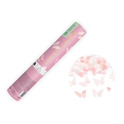 Confetti cannon, pink butterflies, 20cm