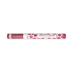 Konfetti ágyú rózsaszirmokkal, mélyvörös, 60cm