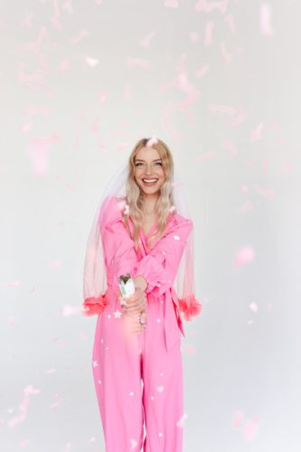 Tubus konfetti pénisszel, világos rózsaszín, 20cm