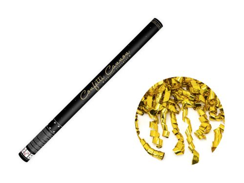 Konfetti ágyú szalagokkal, arany, 80cm