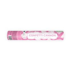 Confetti cannon with hearts, white, 28cm