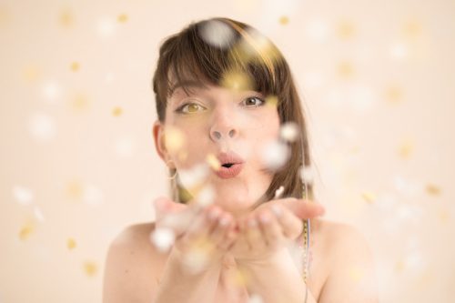 Kézzel dobott konfetti szívvel, mix, 35 cm