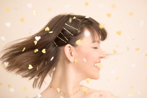 Kézzel dobott konfetti szívvel, mix, 35 cm