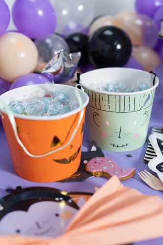 Treat buckets Halloween, 13.5 cm, mix (1 pkt / 2 pc.)