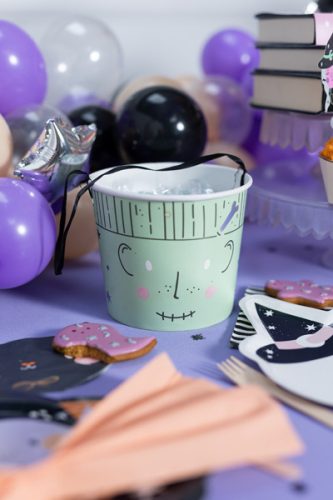 Treat buckets Halloween, 13.5 cm, mix (1 pkt / 2 pc.)