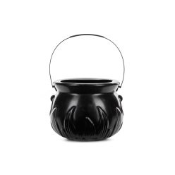   Boszorkány üst - műanyag, halloween dekoráció, 18x13,5 cm, fekete