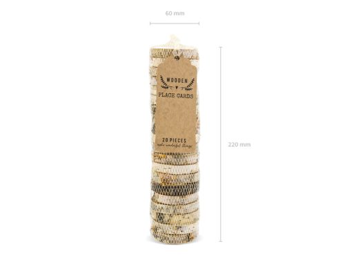 Fából készült terítéklapok, átmérő 4,5-6,5 cm (1 db / 20 db)