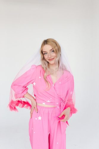 Rojtos fátyol, rózsaszín, 69 cm