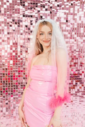 Rojtos fátyol, rózsaszín, 69 cm