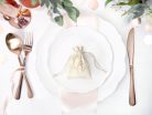 Ajándéktartó zsákvászon tasak - rosegold Gift felirattal