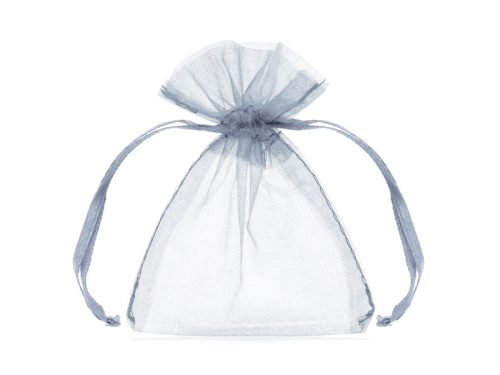 Organza tasakok, ezüst, 10cm (1 pkt / 10 db.)