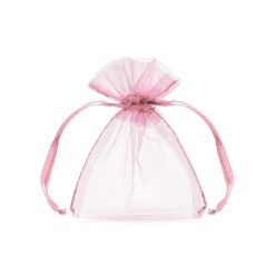 Organza tasakok, rózsaszín, 10 cm (1 db / 10 db)